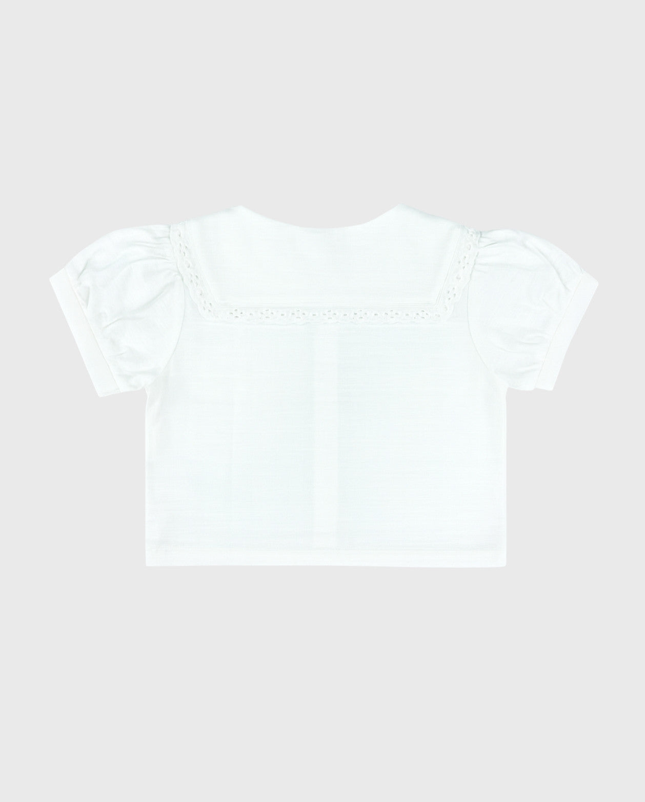 Camisa Cuello Bordado Blanco Niñas