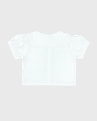 Camisa Cuello Bordado Blanco Niñas