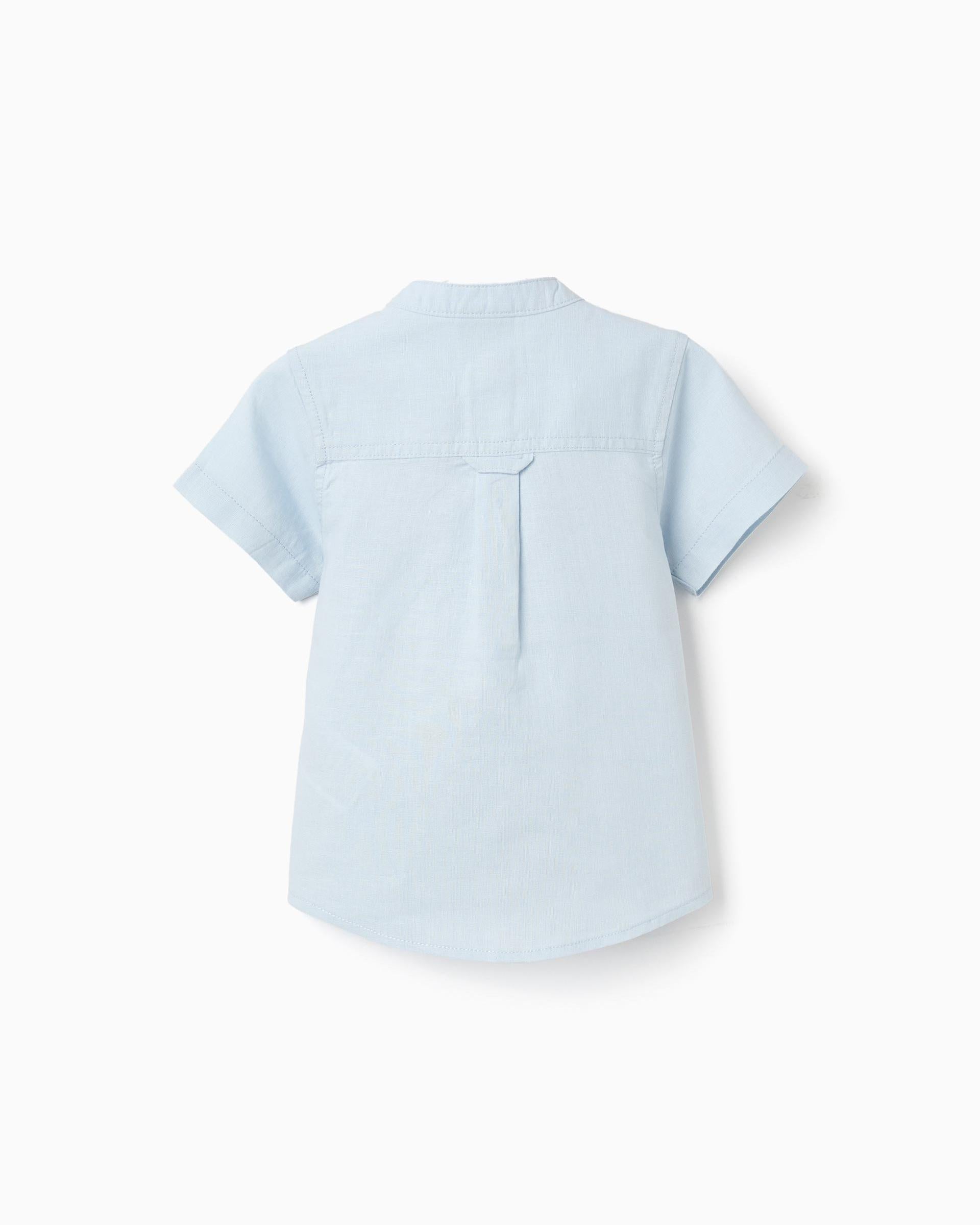 Camisa Cuello Mao Lino Azul Zippy diseño