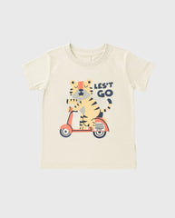 Camiseta Estampado Tigre Beige
