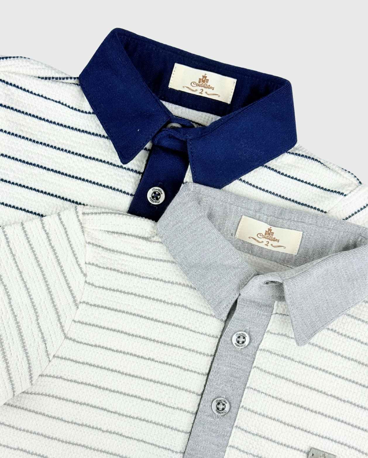 Camiseta Tipo Polo Rayada Colores