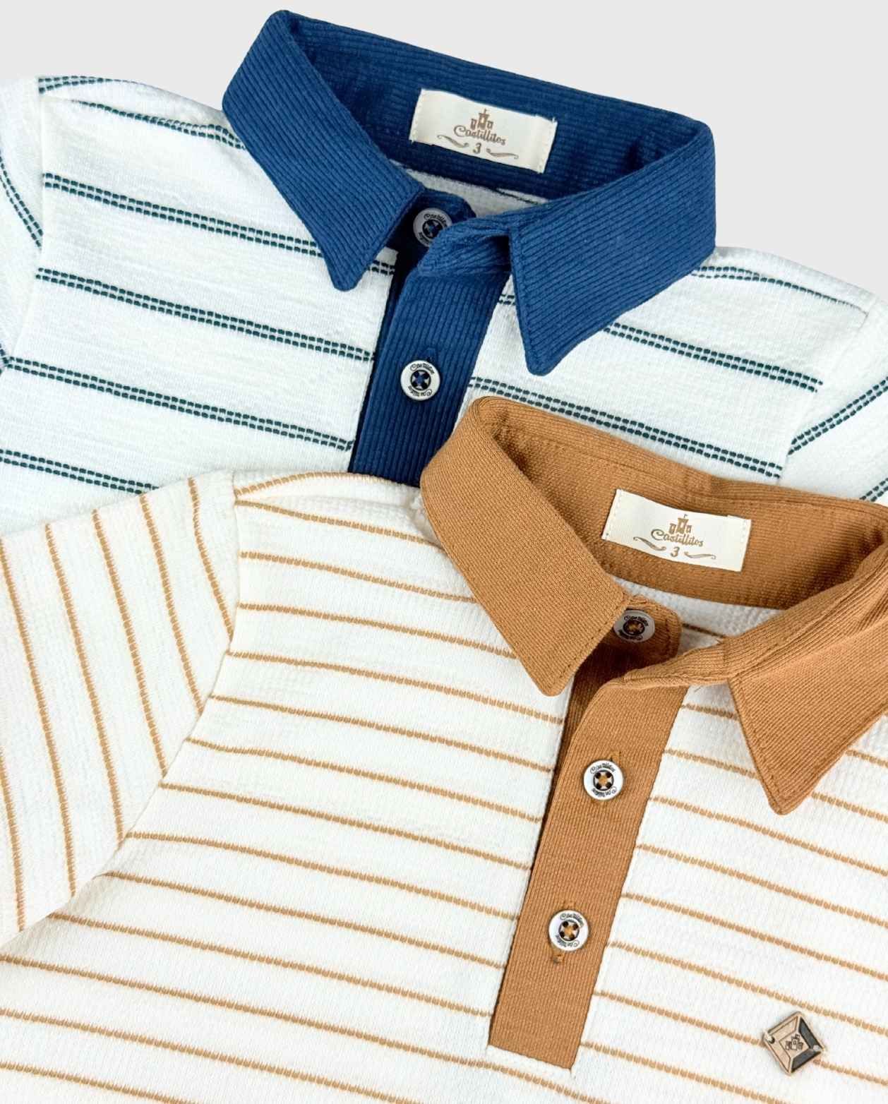 Camiseta Tipo Polo Rayada Detalle