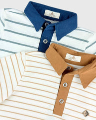 Camiseta Tipo Polo Rayada Detalle