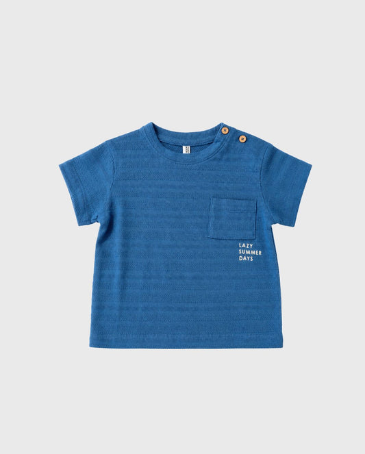 Camiseta Bolsillo Botones Azul Losan