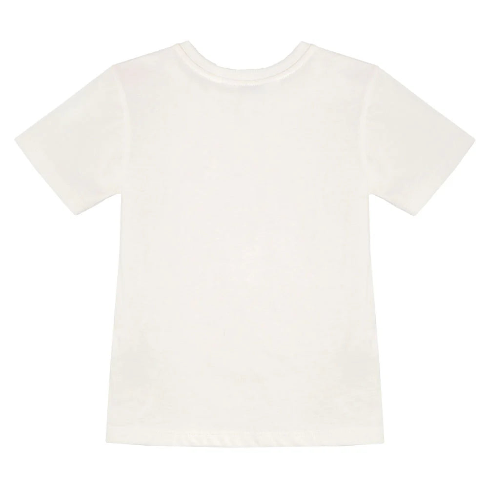 Camiseta Bolsillo Estampado Mono Blanco diseño