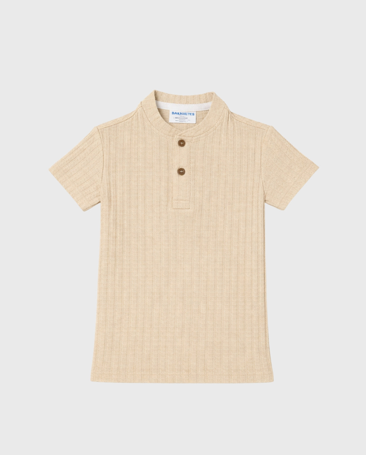 Camiseta Cuello Mao Acanalada beige