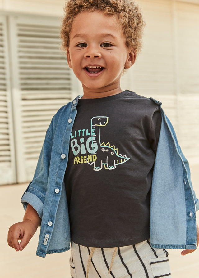 Camiseta Dinosaurio Gris Mayoral bebe