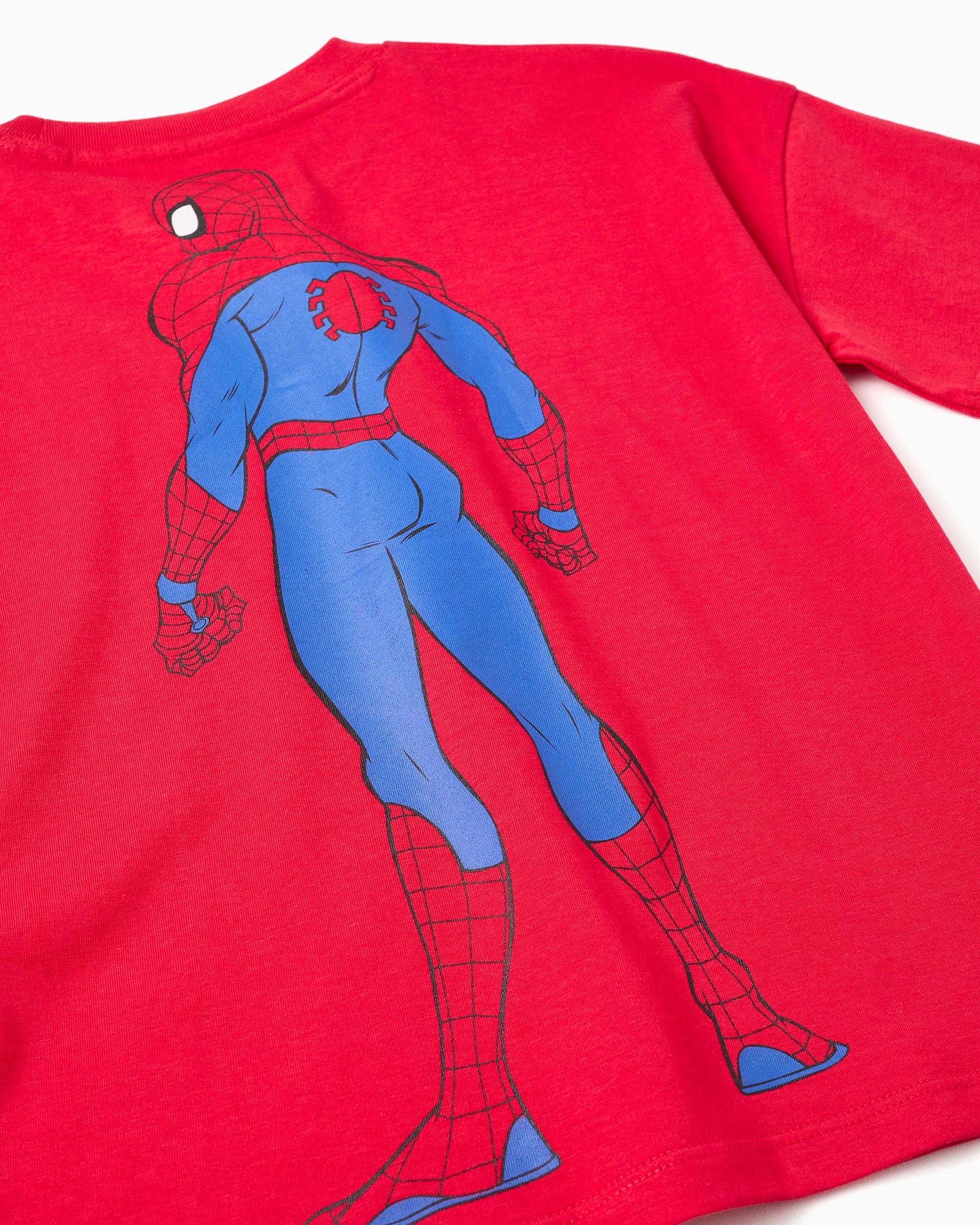 Camiseta Estampado Espalda Spider-Man Rojo Zippy detalle