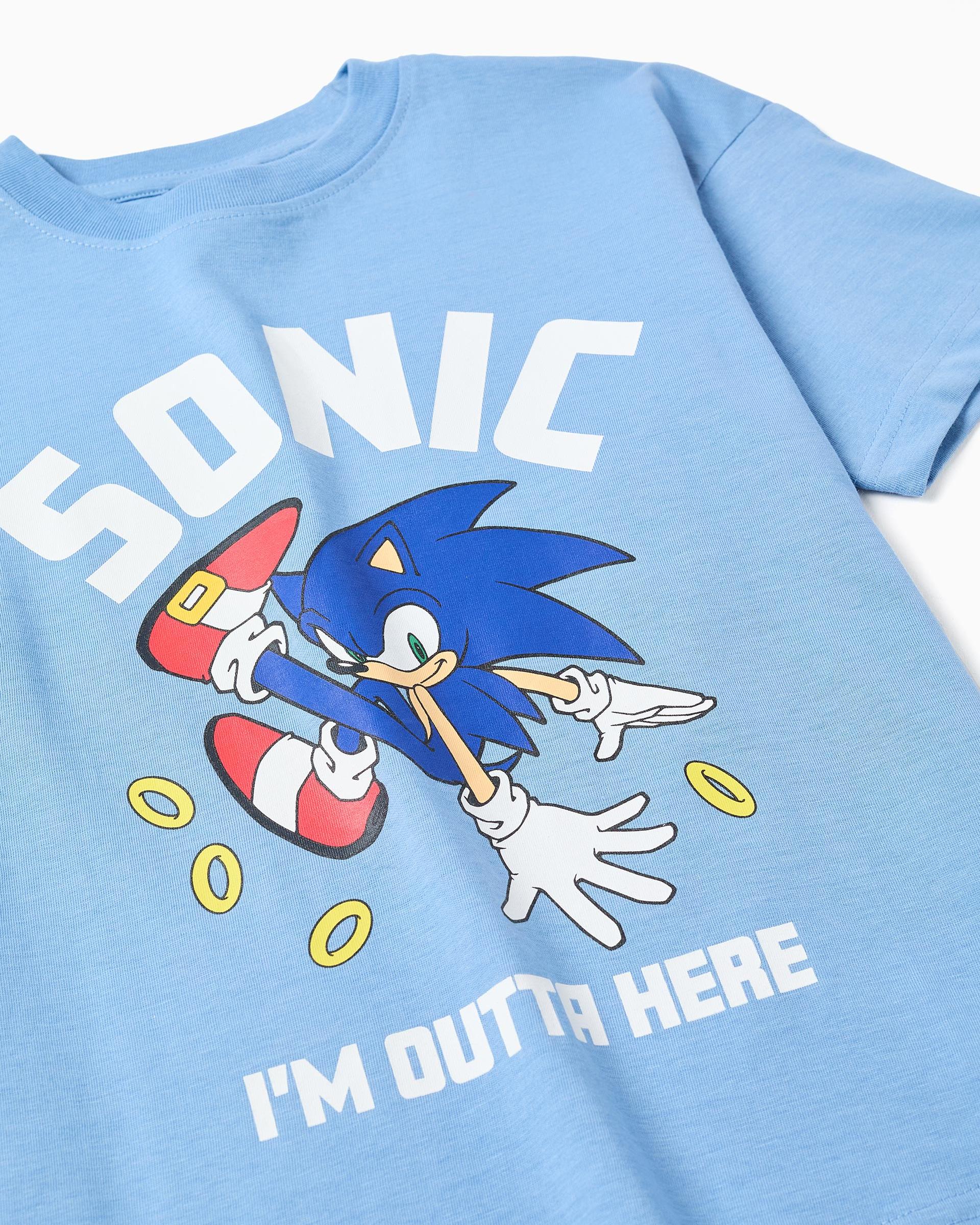 Camiseta Estampado Sonic Azul Zippy detalle