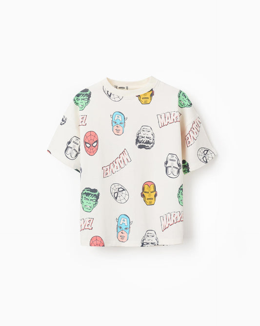 Camiseta Estampado Vengadores Marvel Blanco Zippy