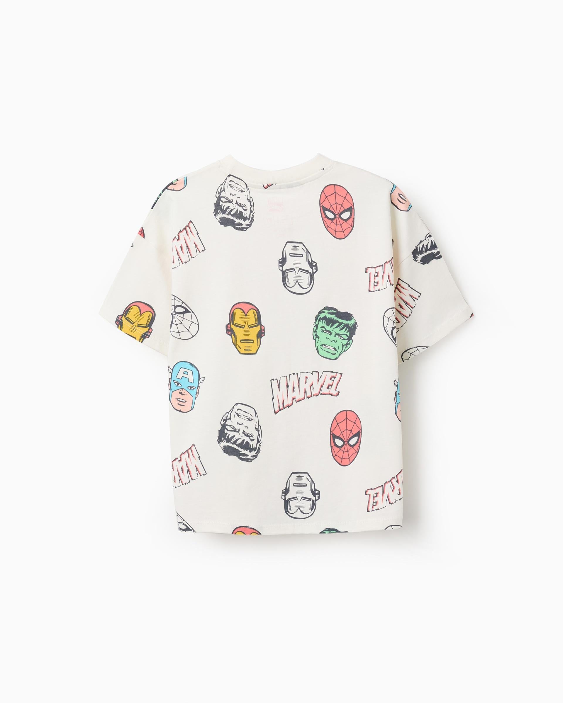 Camiseta Estampado Vengadores Marvel Blanco Zippy diseño