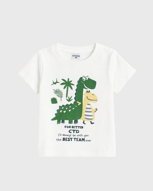 Camiseta Grafico Dinosaurio Friends BLANCO