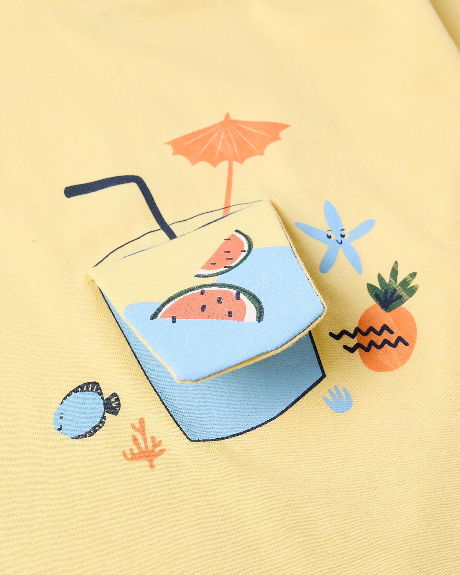Camiseta Interactiva Estampado Amarillo Zippy detalle