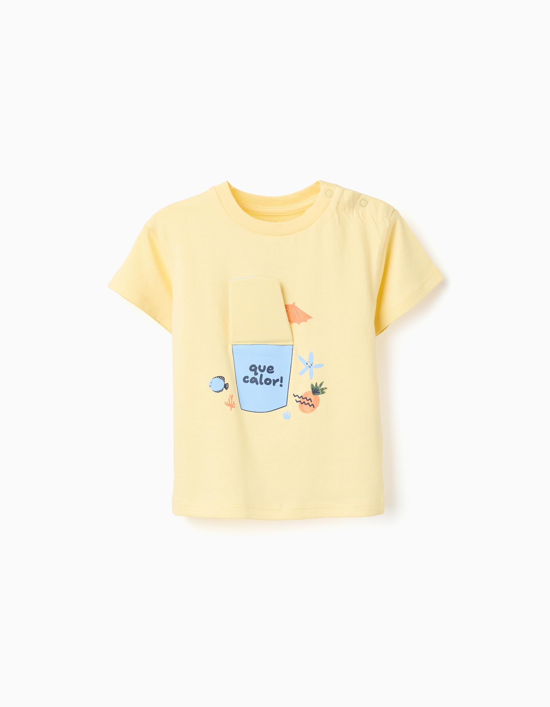 Camiseta Interactiva Estampado Amarillo Zippy que calor