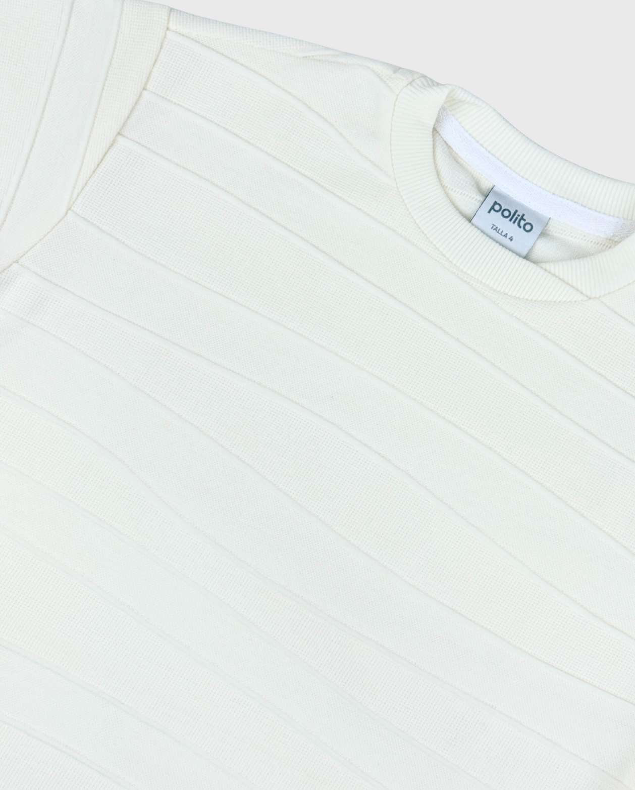 Camiseta Manga Corta Rayas Blanco Textura