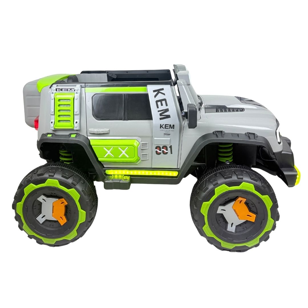 Carro Montable Eléctrico Jeep Gris Niños