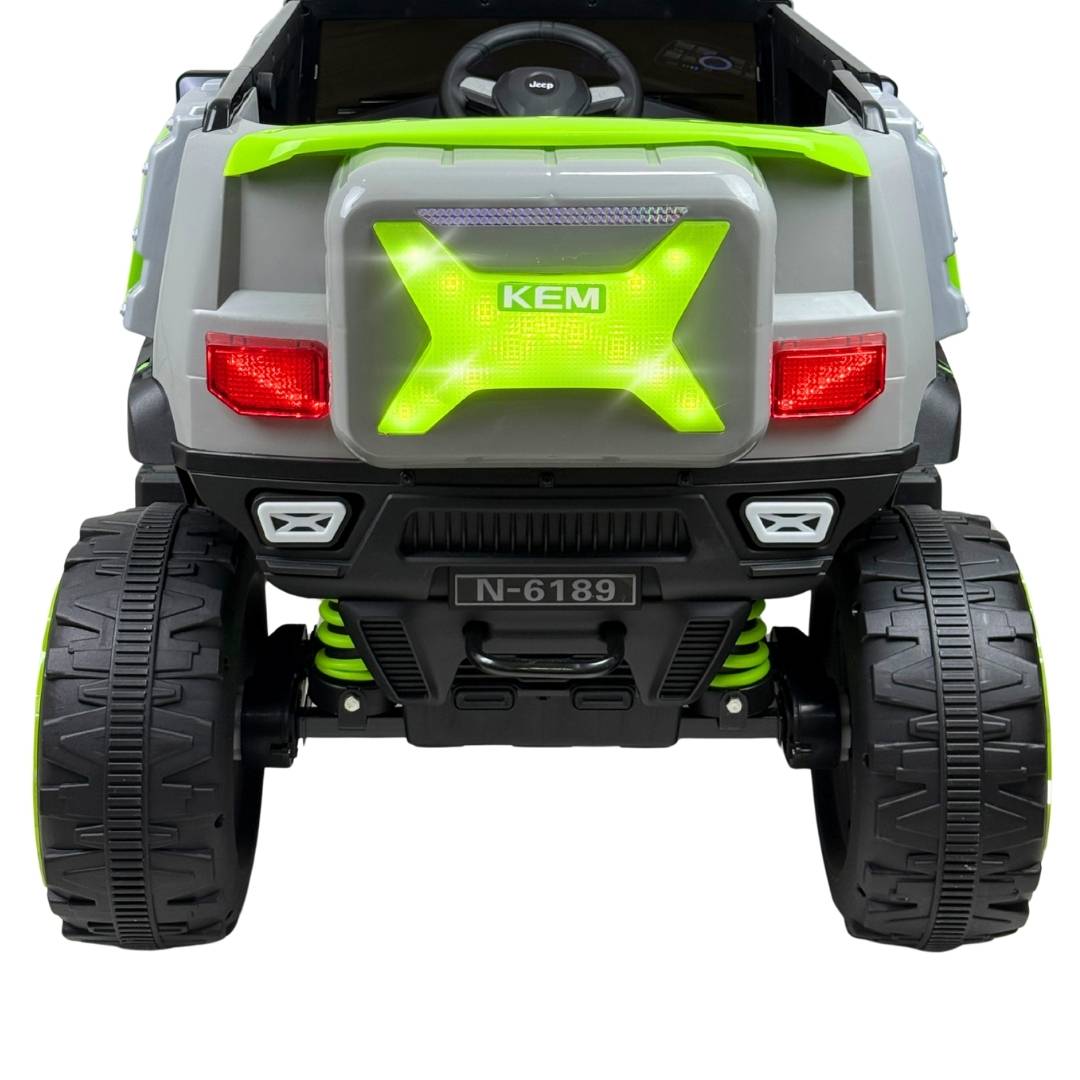 Carro Montable Eléctrico Jeep Gris Luces