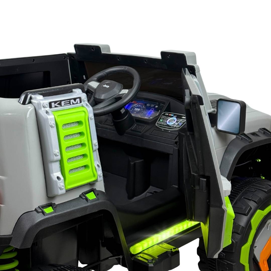 Carro Montable Eléctrico Jeep Gris Extremo