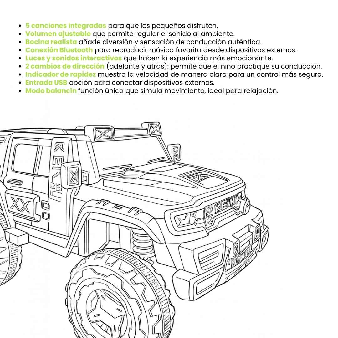 Carro Montable Eléctrico Jeep Gris Características 
