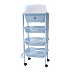 Carro Organizador 4 Puestos de Teteros y Cuidado Azul