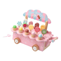 Carro De Helados De Madera Montessori Rosa
