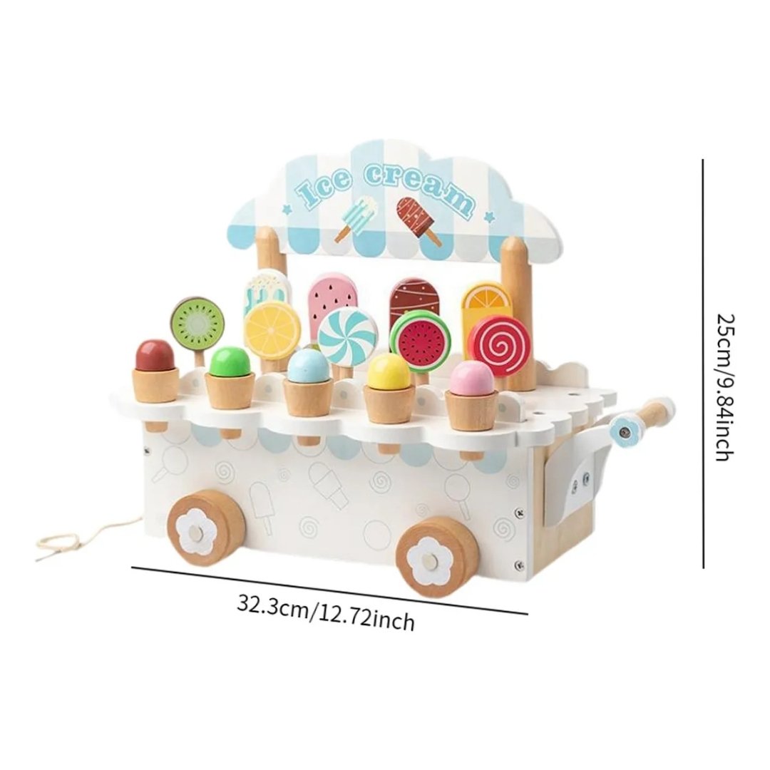 Carro De Helados De Madera Montessori  Travesuras