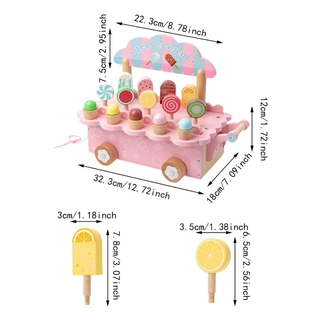 Carro De Helados De Madera Montessori Medidas