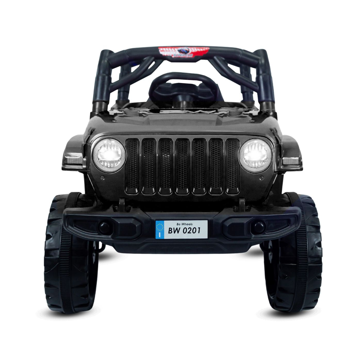 Carro Montable Eléctrico Para Niños Cherokee 12V Negro FRONTAL