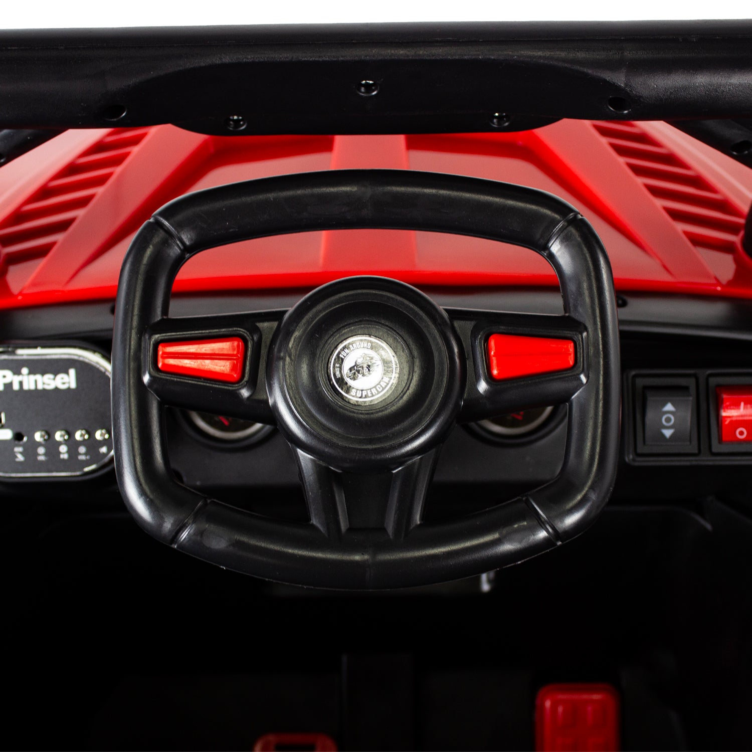 Carro Montable Eléctrico Sahara Lx 12v Rojo manubrio