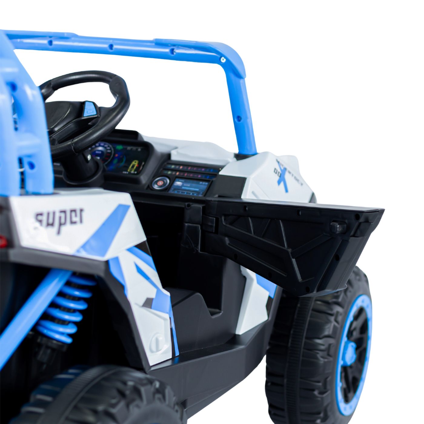 Carro Montable Eléctrico Tipo Canam Azul puerta