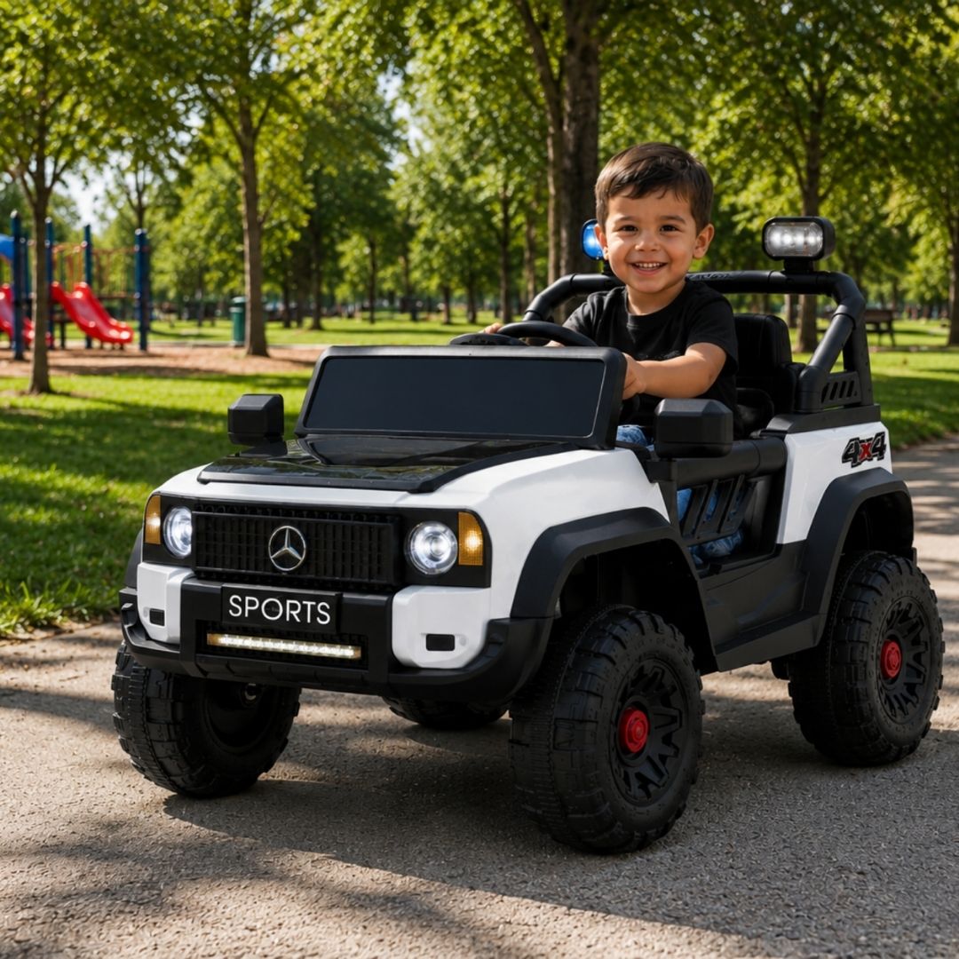 Carro Montable Eléctrico Tipo Toyota Blanco bebe