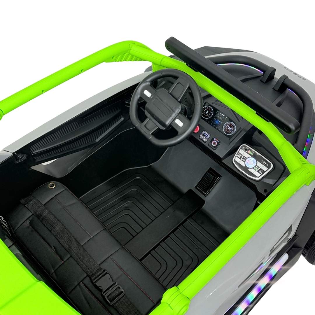 Carro Montable Eléctrico Buggy Gris Detalle