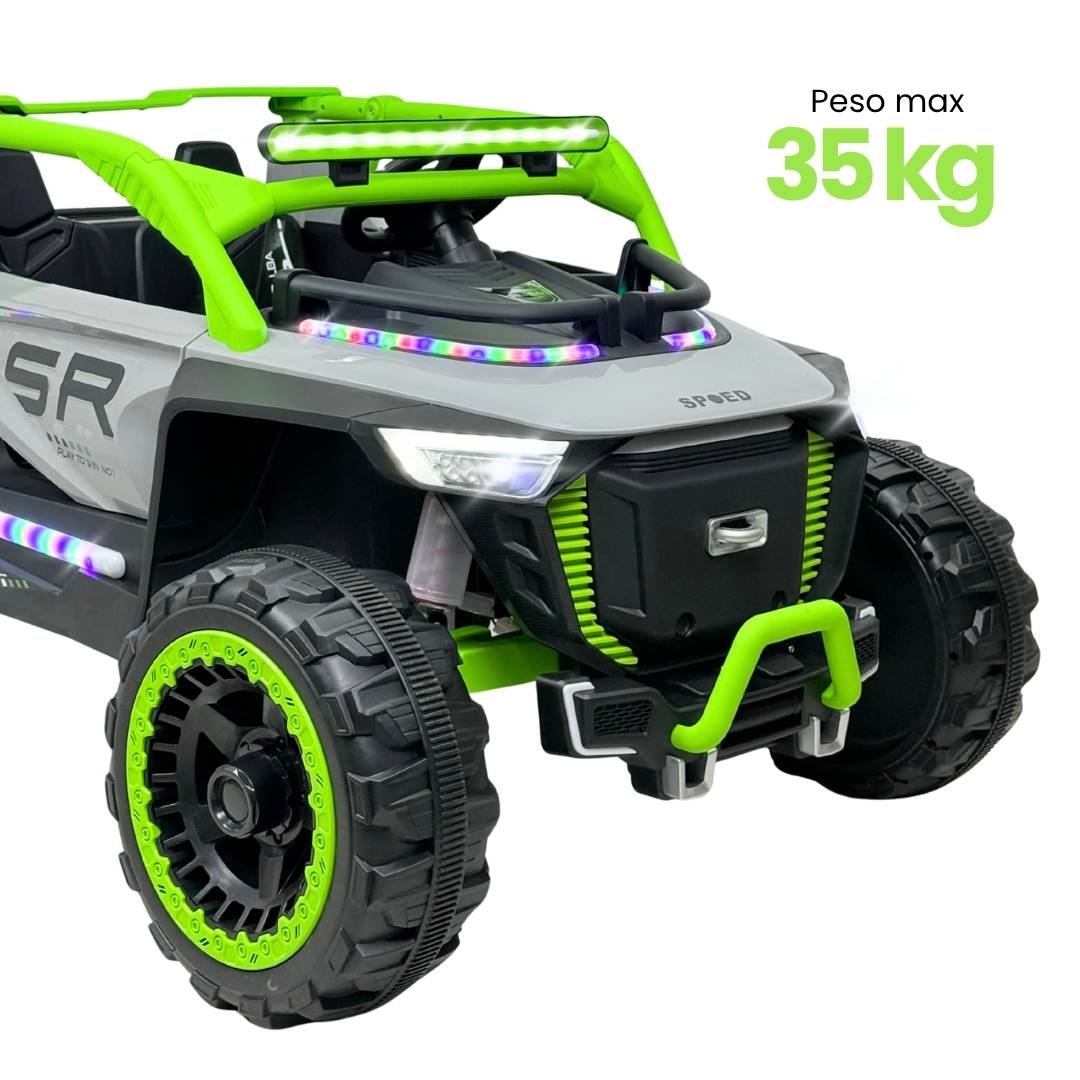 Carro Montable Eléctrico Buggy Gris Luces