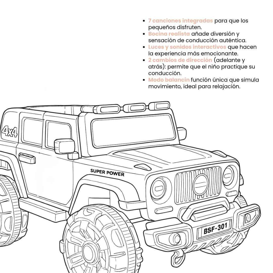 Carro Montable Electrico G Class Características  