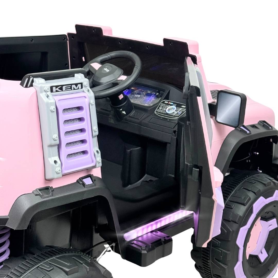 Carro Montable Eléctrico Jeep Rosa Extremo
