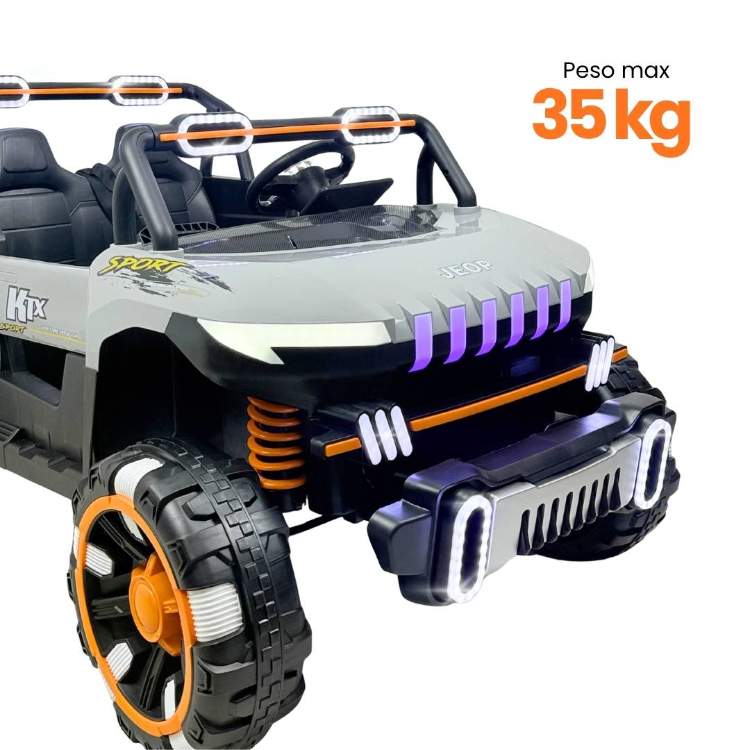 Carro Montable Electrico Todoterreno Gris Detalles