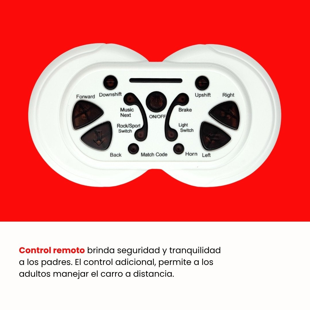 Carro Montable Electrico Todoterreno Rojo Remoto