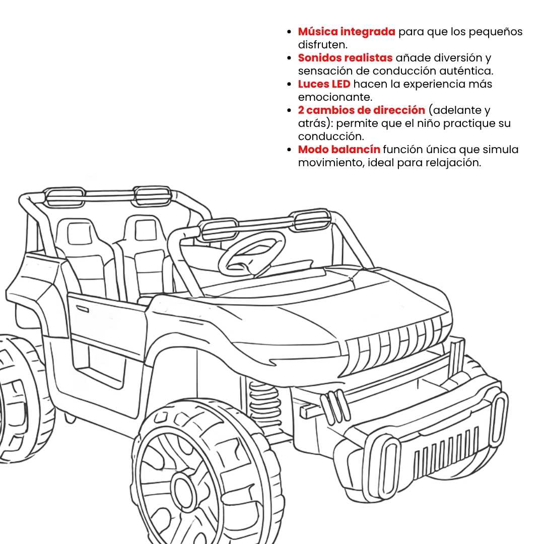 Carro Montable Electrico Todoterreno Rojo Características 