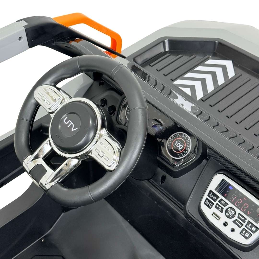 Carro Montable Electrico UTV Gris Musica