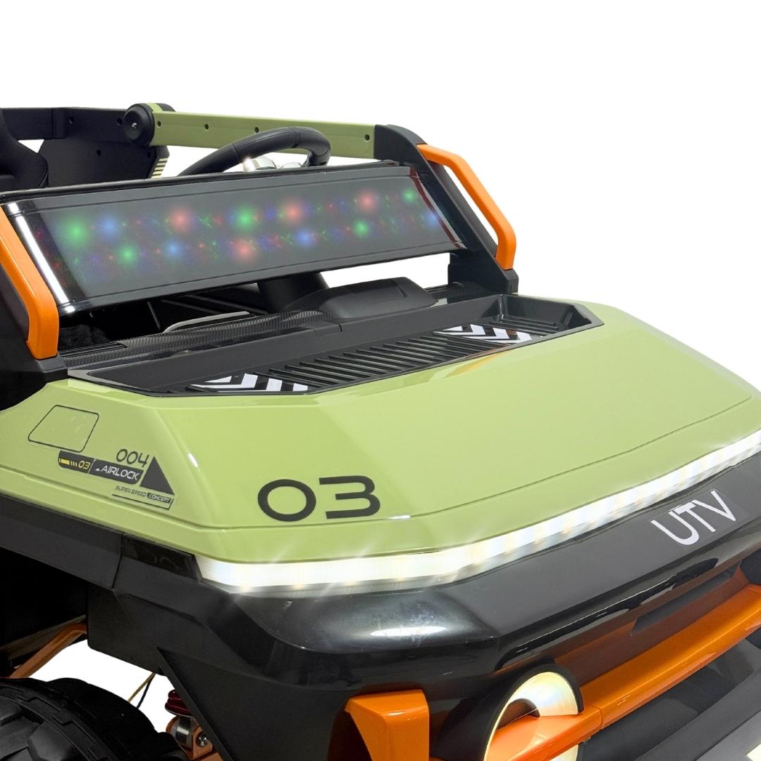 Carro Montable Electrico UTV Verde Luces