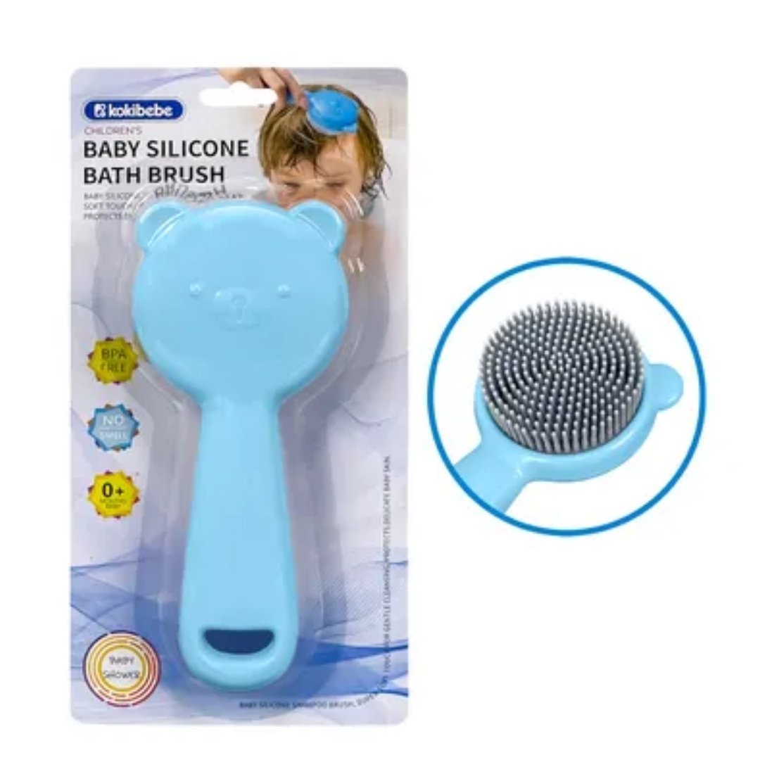 Cepillo en Silicona Para Ducha Azul