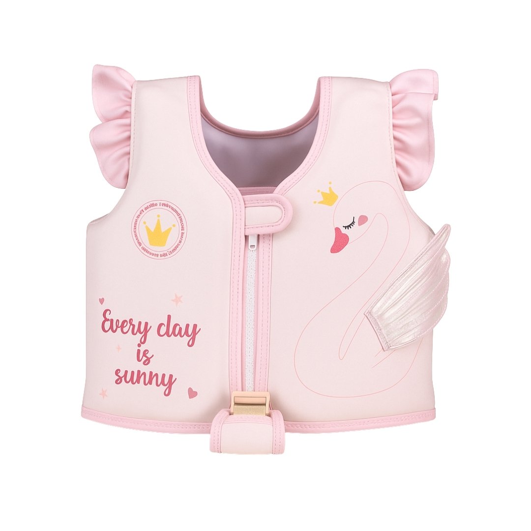 Chaleco Salvavidas Rosa Diseño Cisne Con Alas Niñas