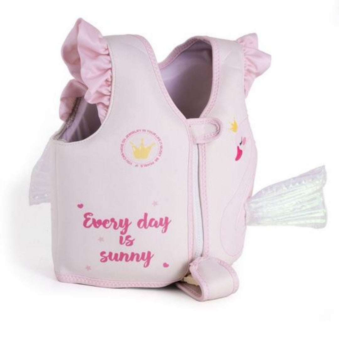 Chaleco Salvavidas Rosa Diseño Cisne Con Alas Niñas Rosa