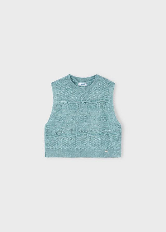 Chaleco Tricot Brillos Menta Mayoral