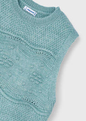 Chaleco Tricot Brillos Menta Mayoral detalle