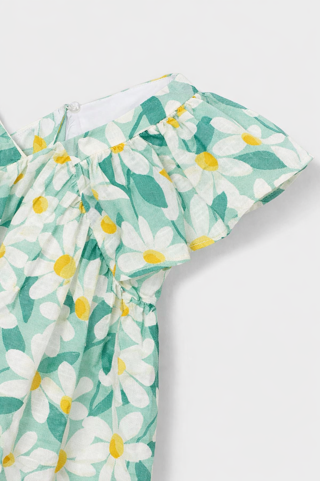 Vestido Estampado Flores Verde Menta Mayoral detalle