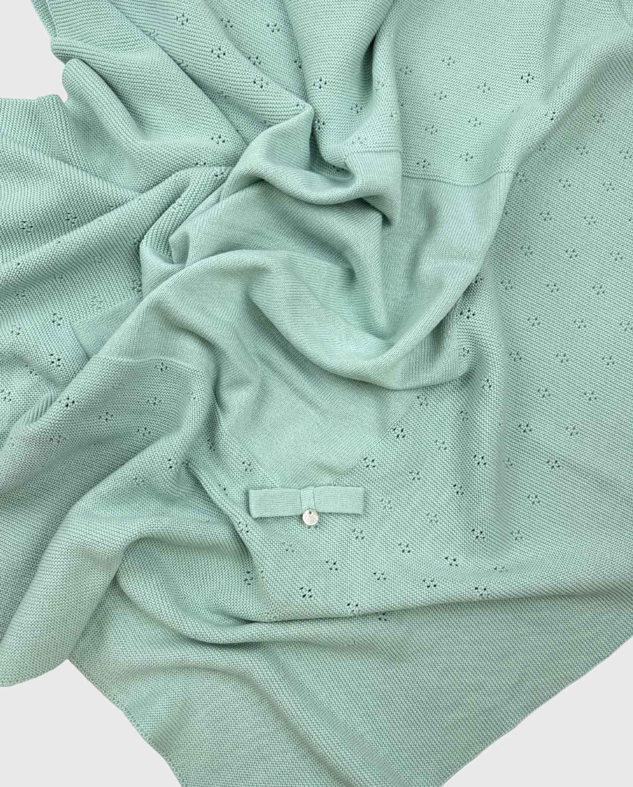 Cobija Tricot Moño Verde Dr.Kid Tejida