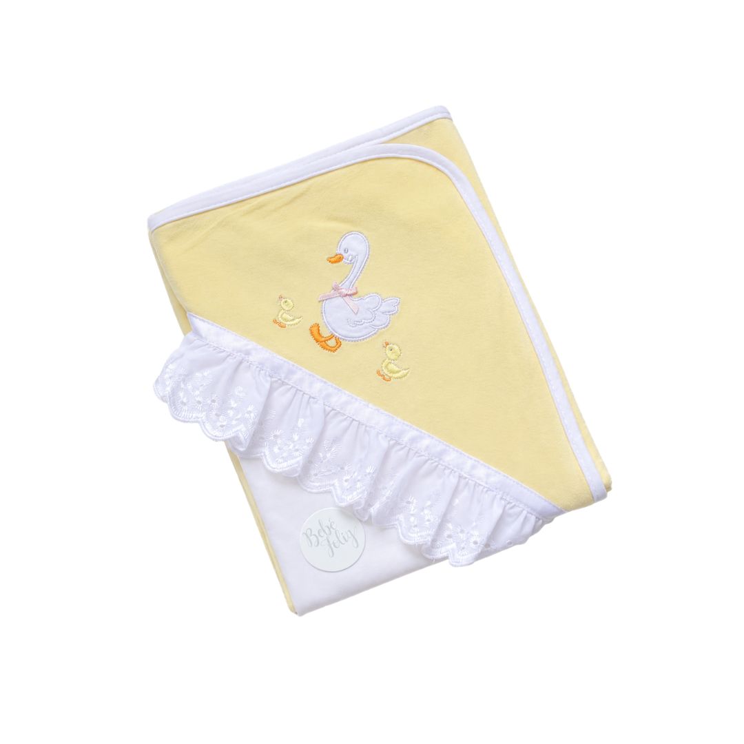 Cobija Con Capota Bordado Amarillo pato