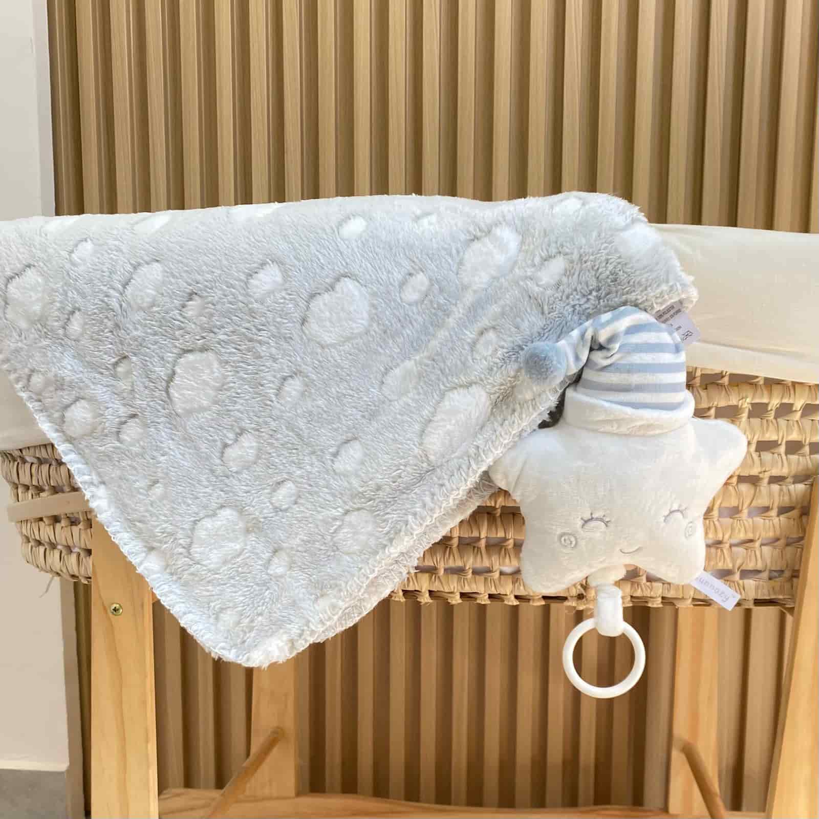 Cobija Con Peluche de Apego Musical estrella gris 