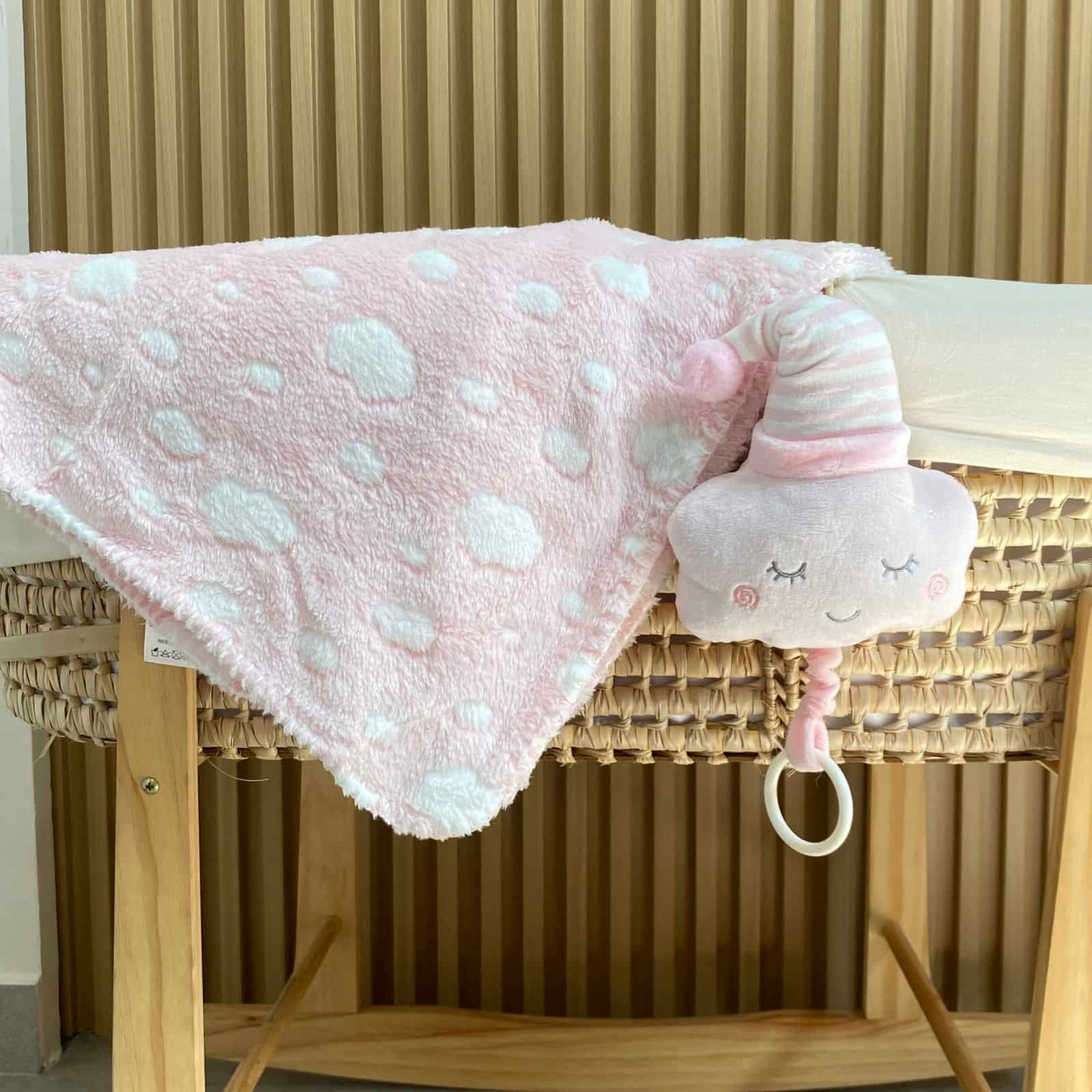Cobija Con Peluche de Apego Musical estrellas rosa